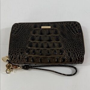 Brahmin Dark Brown Embossed Clutch/wristlet